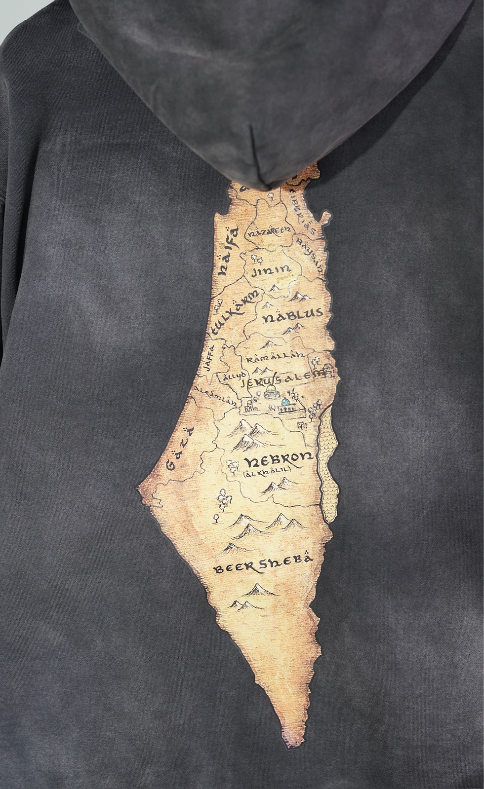 Thumbnail: Al Aqsa Washed Black Hoodie With Map