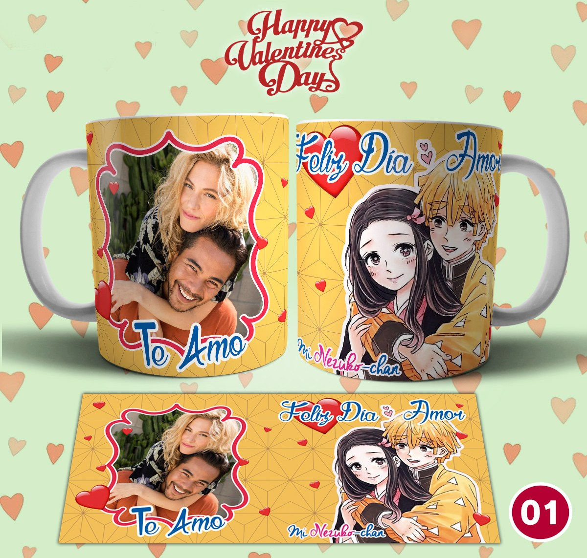 Templates to sublimate mugs - San Valentin