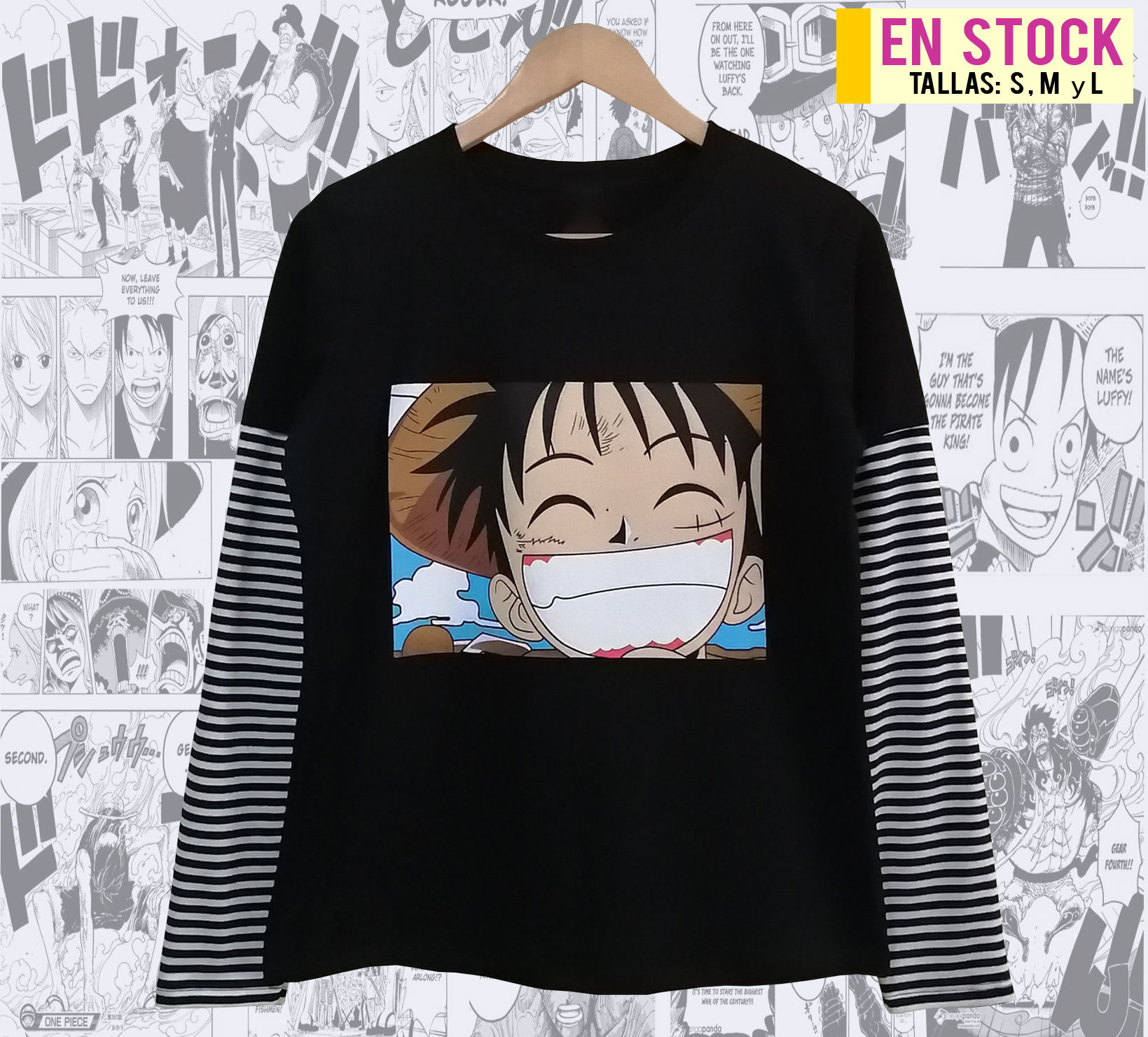Striped Sleeve T-shirt Luffy