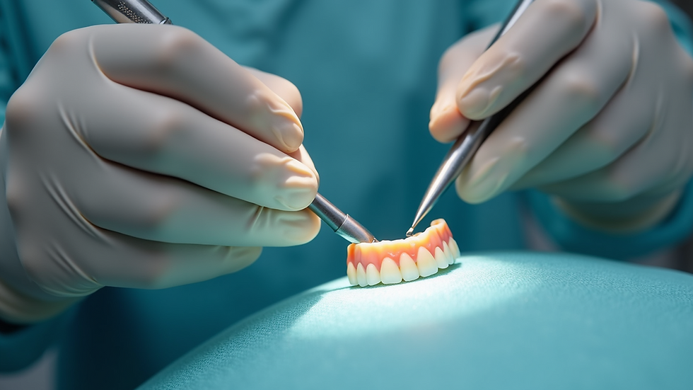 Close-up view of a dental chair with composite veneer tools