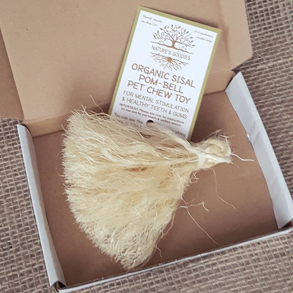 Thumbnail: Organic Sisal Pom-Bell Pet Chew Toy - Handmade by Nature's Goodies