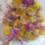 Dandelion Sundae Healthy Tasty Treat With Dried Dandelion Fuchsia Pine Cone & Loofah