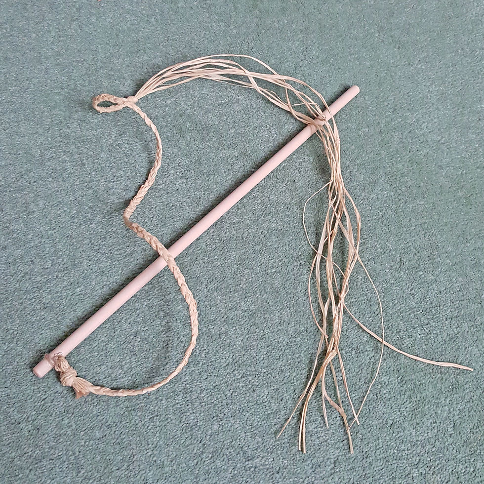Thumbnail: Extra Long Raffia Tail Teaser Stick Cat Toy