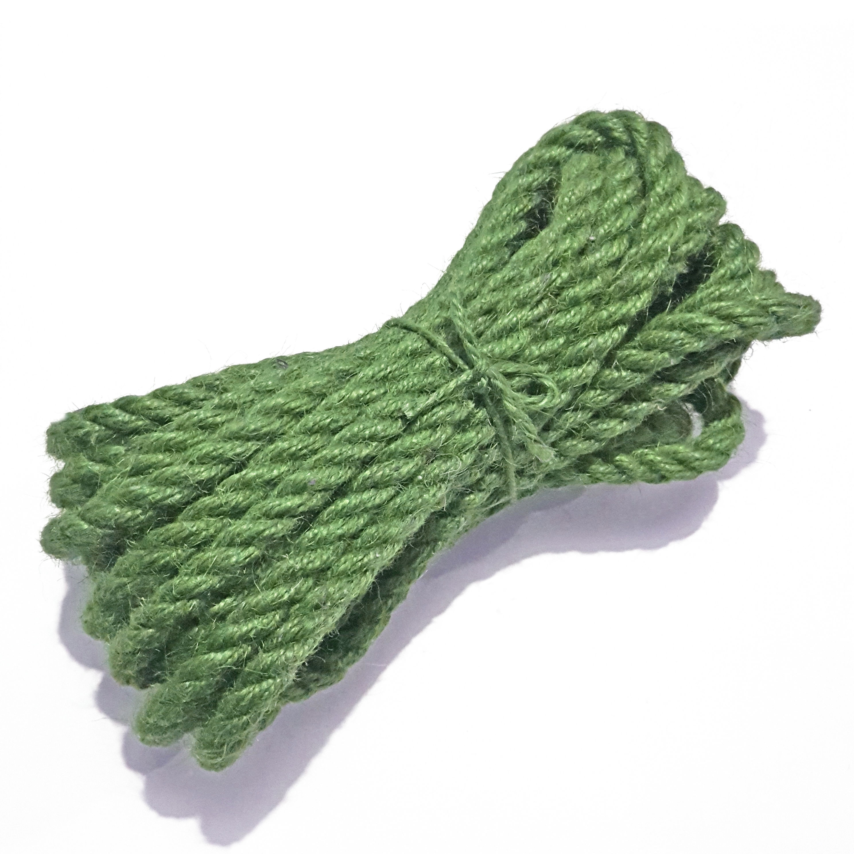 Dark Green Colour 10mm Thick Coloured Jute Rope Cord Twine Hemp