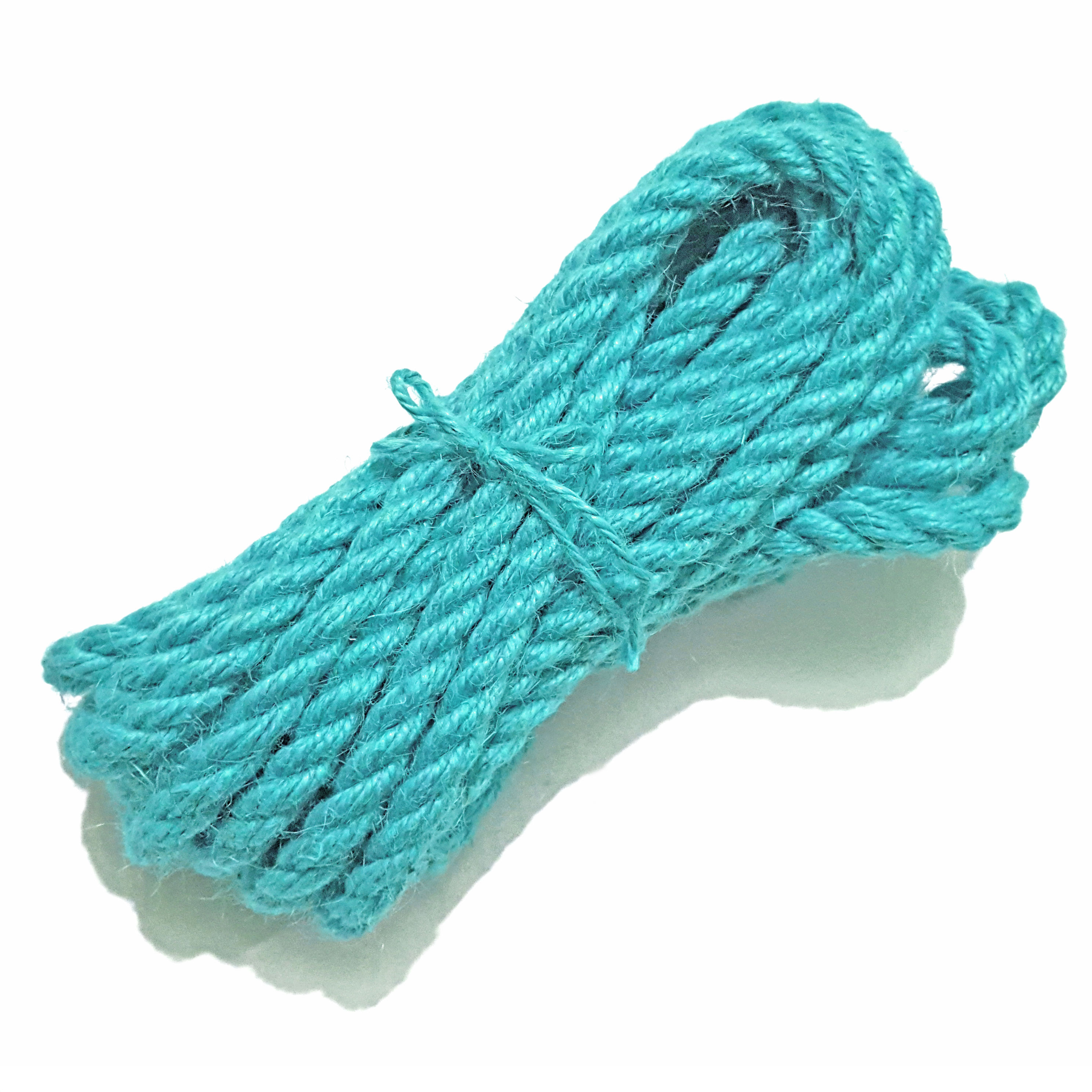 Rich Cyan Colour 10mm Thick Coloured Jute Rope Cord Twine Hemp