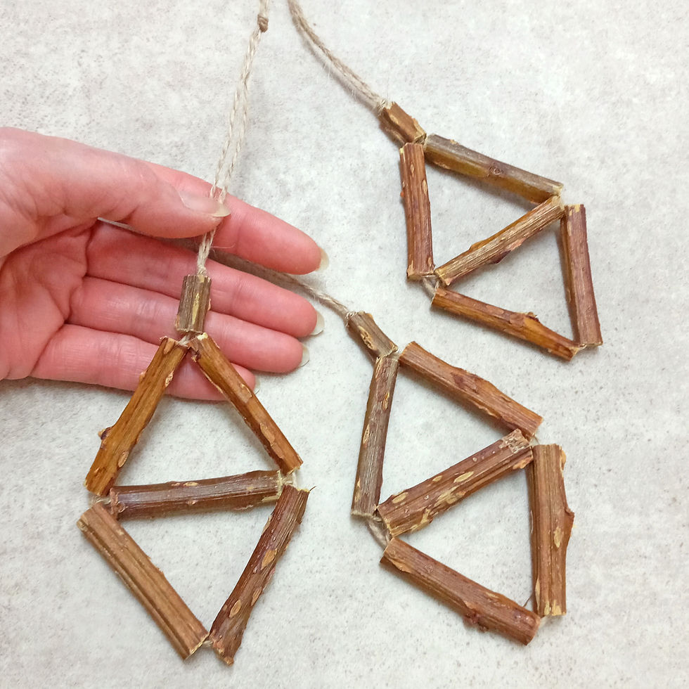Thumbnail: Diamonds of Wild Blackberry Sticks Hanging Chew Toys - Handmade Pet Toy by Nature's Goodies