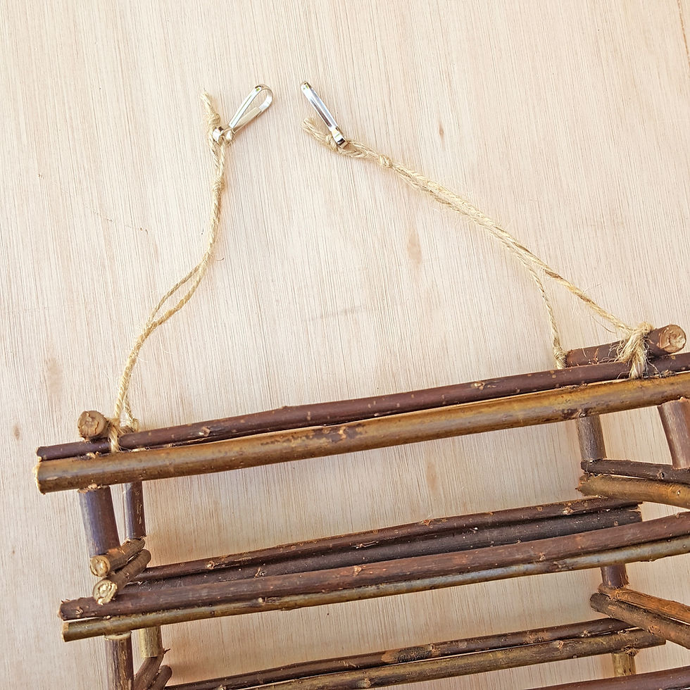 Thumbnail: Willow Wooden Hanging Hay Feeder  - Handmade Pet Feeder by Nature's Goodies