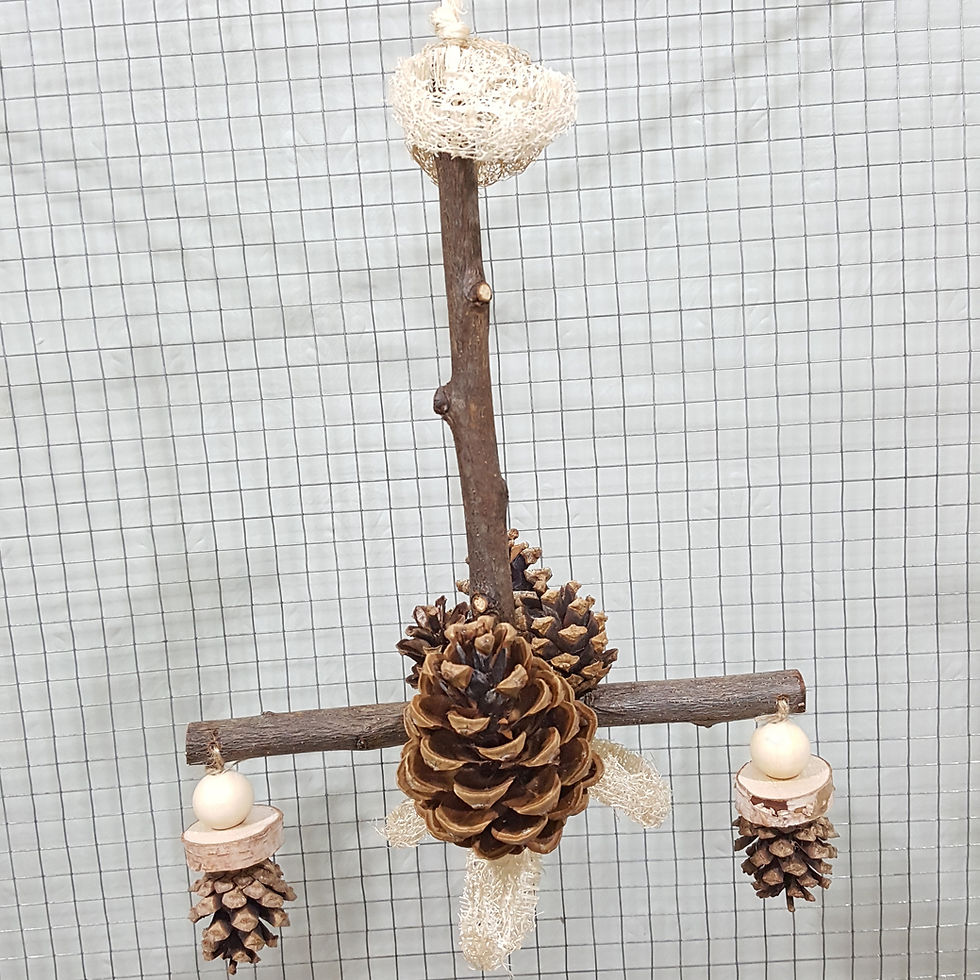 Thumbnail: All-Natural Pine Cone Foraging Perch for Birds - Handmade by Nature's Goodies