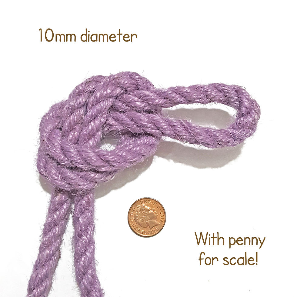 Lilac Colour 10mm Thick Coloured Jute Rope Cord Twine Hemp