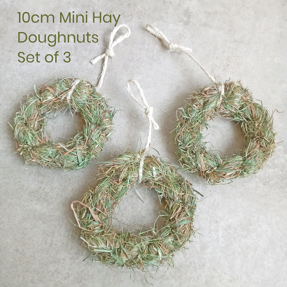 Thumbnail: Meadow Hay Mini Doughnuts Rabbit Pet Chew Treats - Handmade by Nature's Goodies