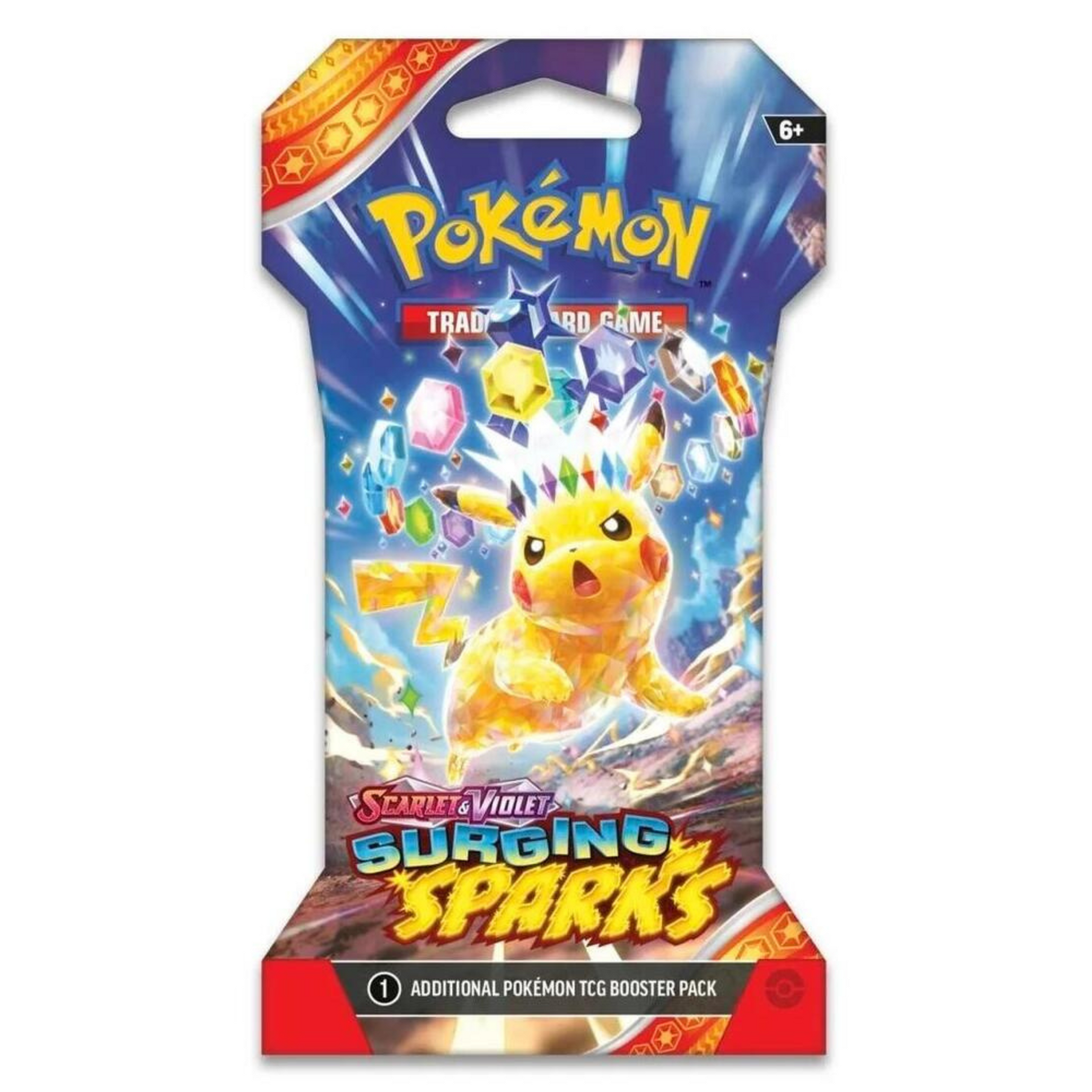 one pokemon sleeved booster pack of surging sparks