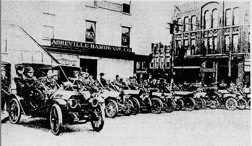 1909 Asheville Automobile Dealer's Association, Pack Square at corner of Main Street