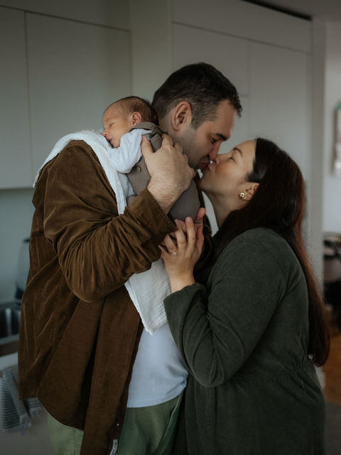 newborn with parents