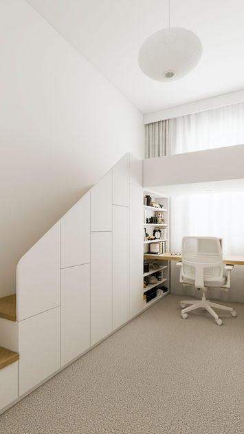 Compact and functional kidsroom design for twins with a Scandinavian style - Gokhan Dogan