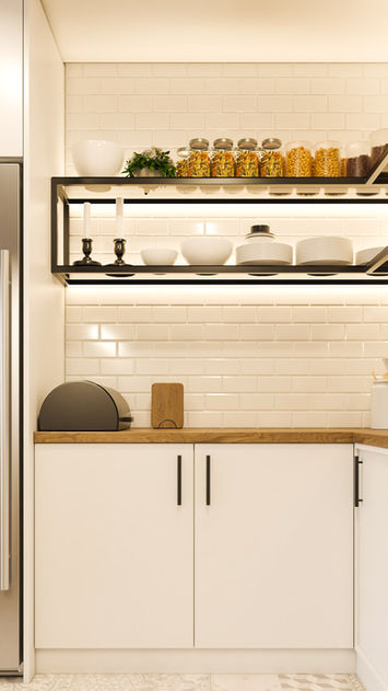 Compact kitchen design with warm lighting - Gokhan Dogan