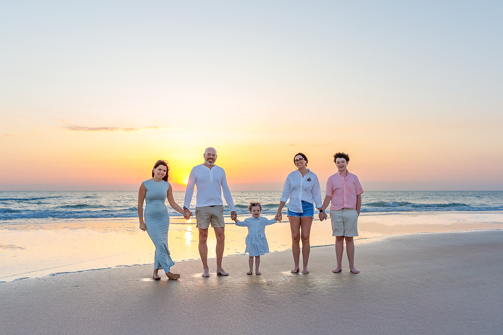 Sunrise Family Beach Pictures with Daytona beach Photography