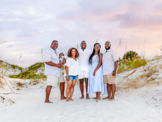 Sunset Family Beach Portraits at Lighthouse Point Park in Ponce Inlet