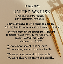 Unity Over Division: United We Rise