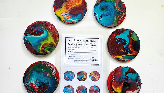 Set 21: #1049-1054 Fluid Acrylic Art Coaster Set