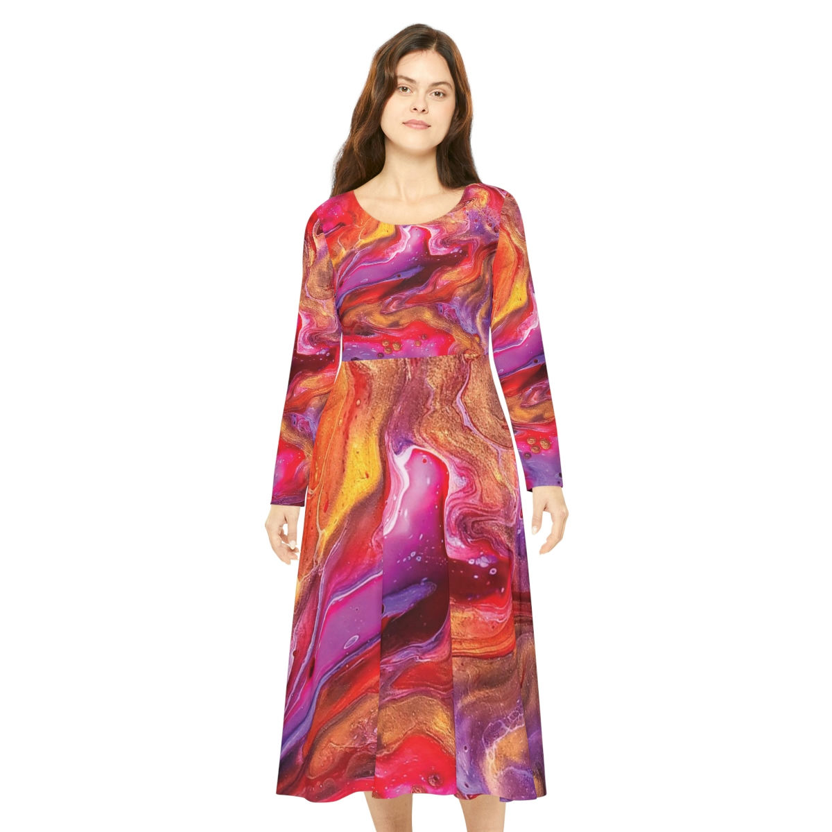 #934 Women's Long Sleeve Dance Dress