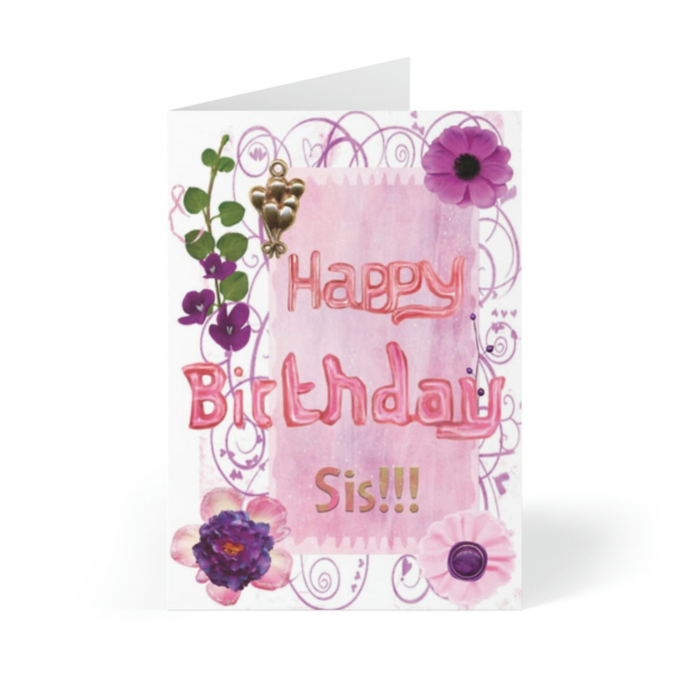 Birthday 20181218, Sister Greeting Cards (8 pcs)