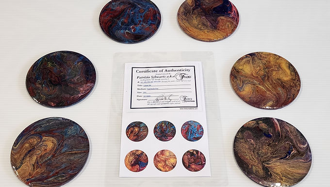 Set 24: #1071-1076  Natural Cork Look Coaster Set