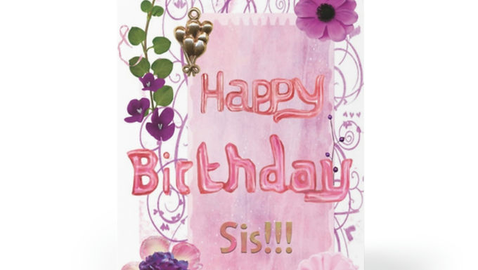 Birthday 20181218, Sister Greeting Cards (8 pcs)