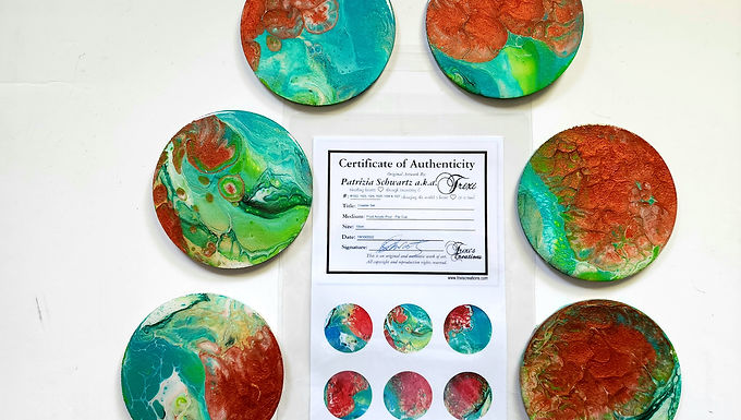 Set 17: #1022-1027 Fluid Acrylic Art Coaster Set