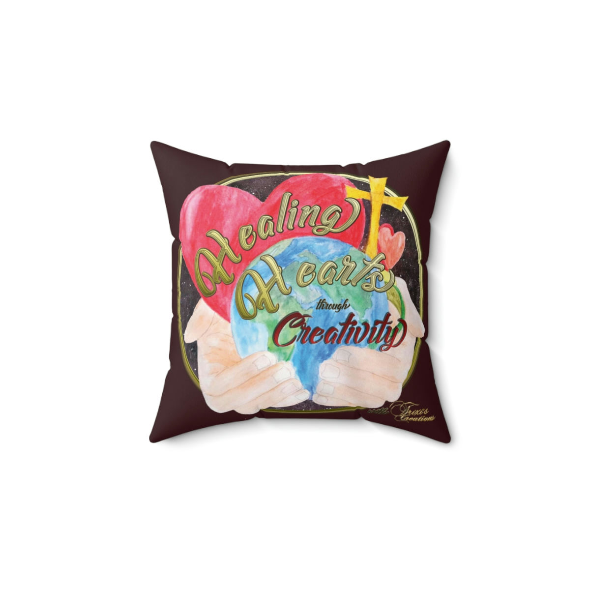 Spun Polyester Square Pillow LOGO