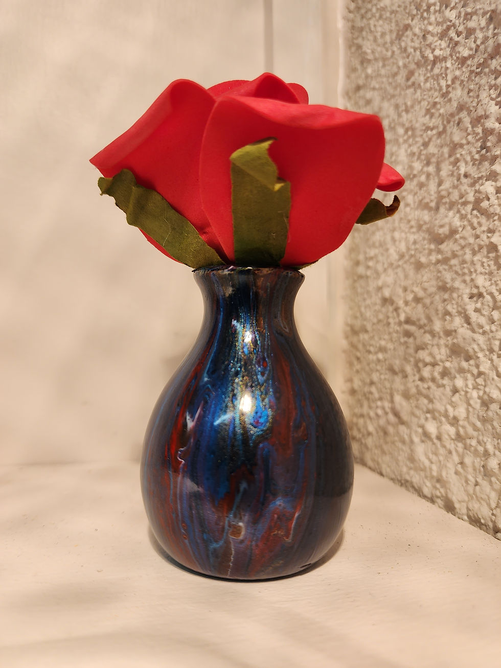 C13 Acrylic Dirty Pour Mini Ceramic Vase