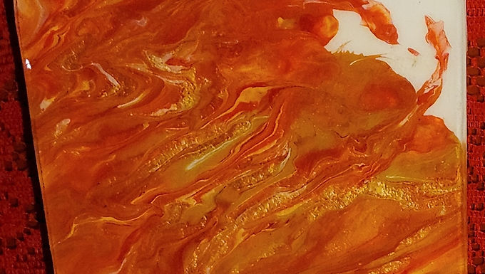 #804 Black Fiery Abstract Acrylic Pour