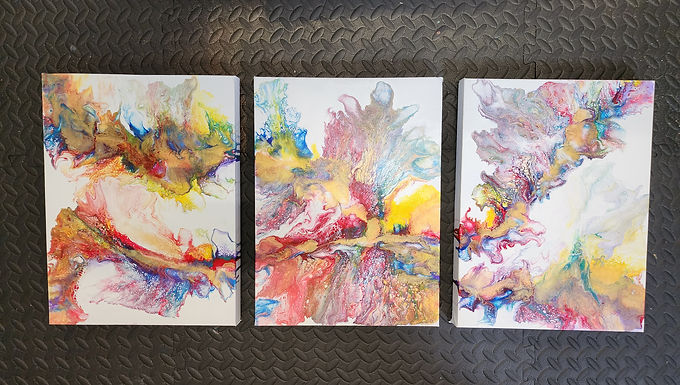 #1088-1090 Rainbow Flurry Triptic