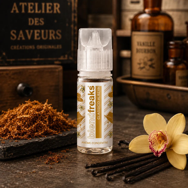 Miniature : Concentré Alezan de Blend Freaks en 30ml pour cigarette électronique sur decor vintage