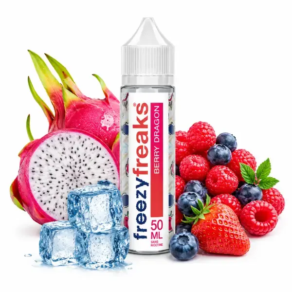 E-liquide Berry Dragon Freezy Freaks 50ml saveurs fruits rouges, fruit du dragon et fraîcheur pour cigarette électronique