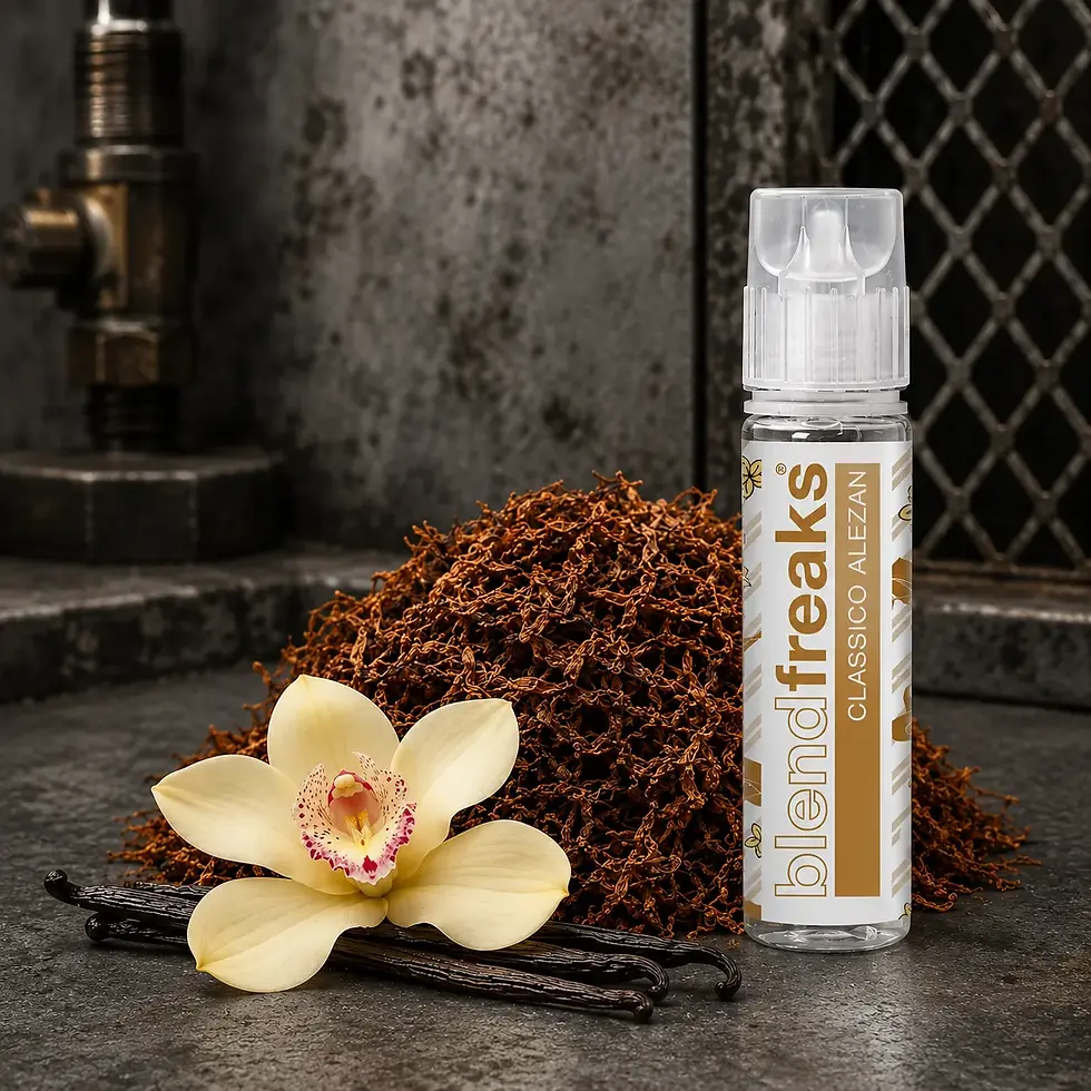 Miniature : Flacon Alezan 50ml de chez Freaks avec tabac blond et gousses de vanille ambiance industrielle