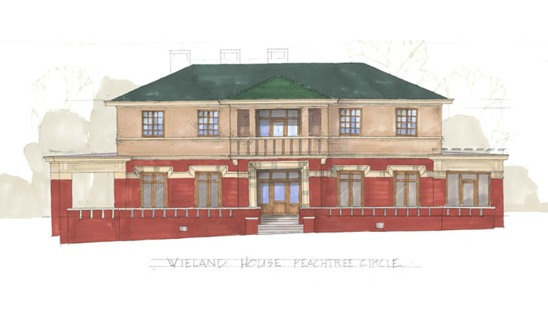 Ansley Park Residence on Peachtree Circle. Renovation and Historic Preservation design by Jones Pierce Studios.