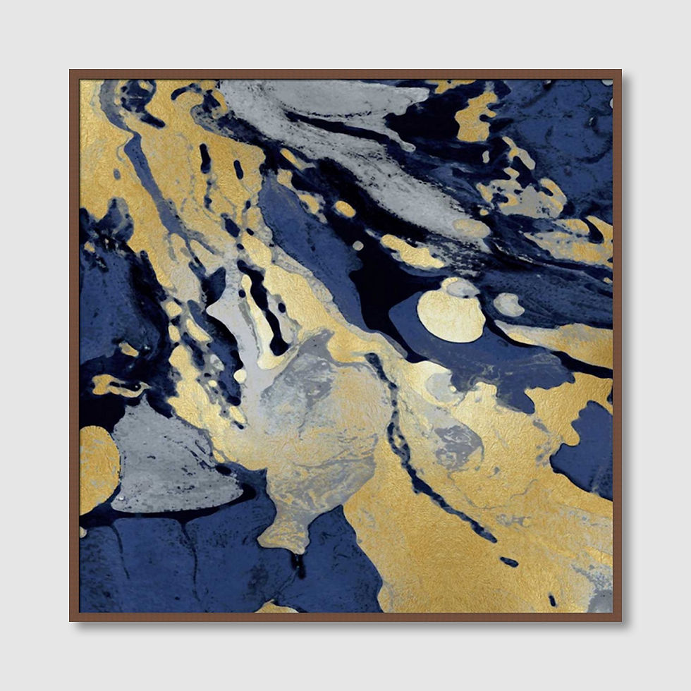 Thumbnail: Marbleized in Gold and Blue I (A)