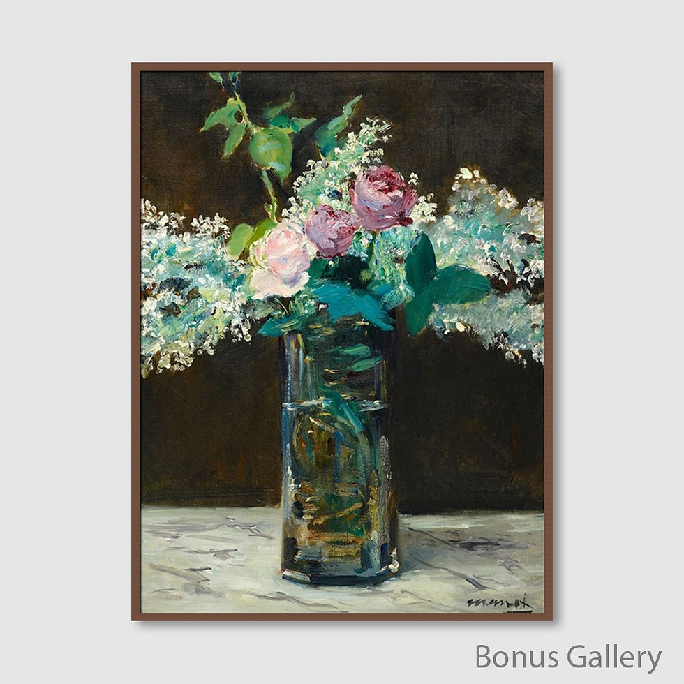 Thumbnail: Vase of White Lilacs and Rose (E)