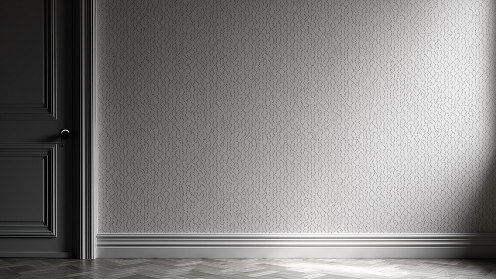 Close-up of black and white patterned wallpaper