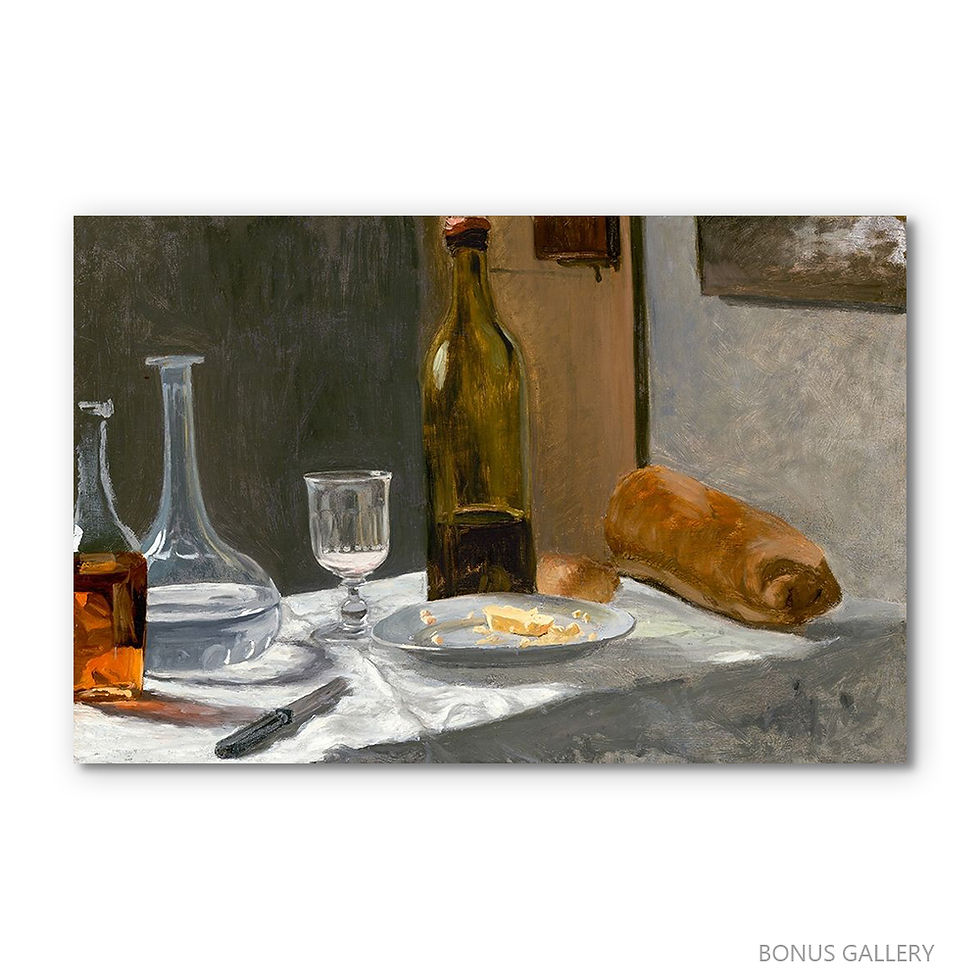 ภาพขนาดย่อ: Still Life with Bottle, Carafe, Bread, and Wine (D)