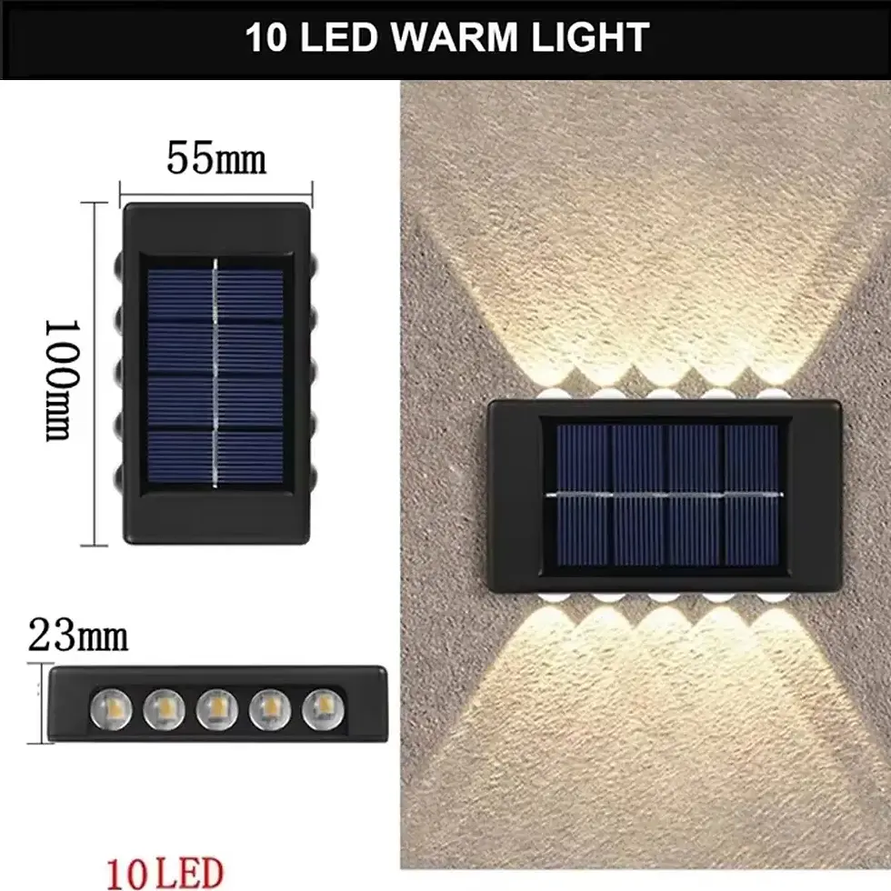 Thumbnail: Solar Wall Lamp Outdoor Warm Light Waterproof Up and Down Luminous Lighting