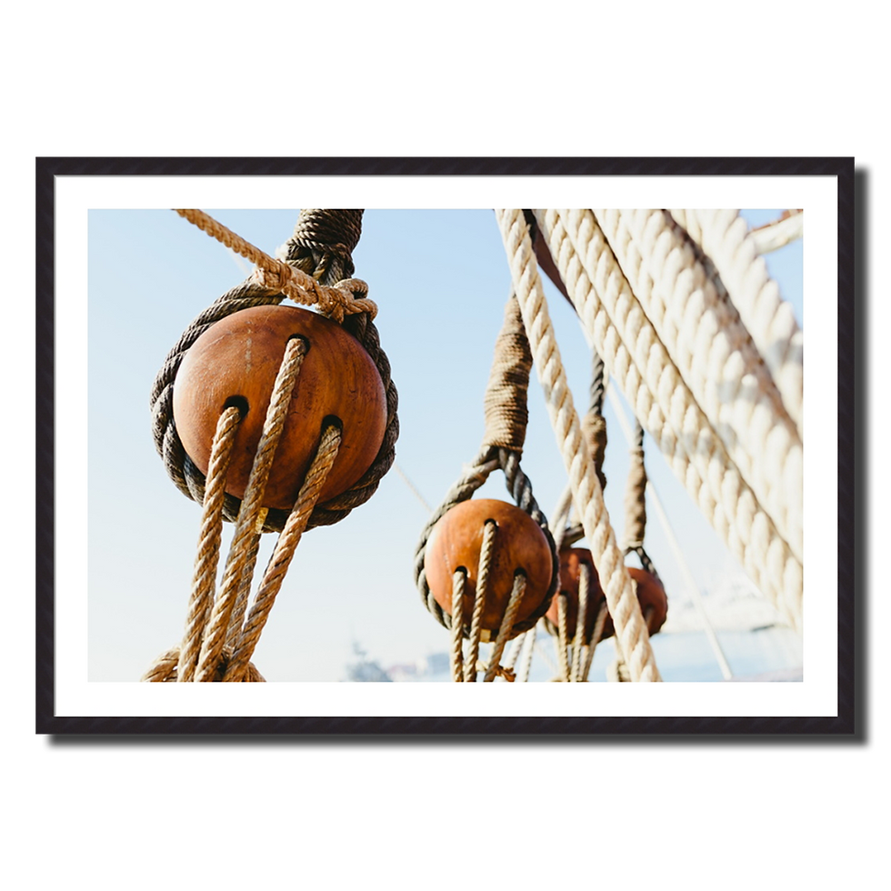 Thumbnail: Rigging and ropes on an old sailing ship to sail in summer (D)