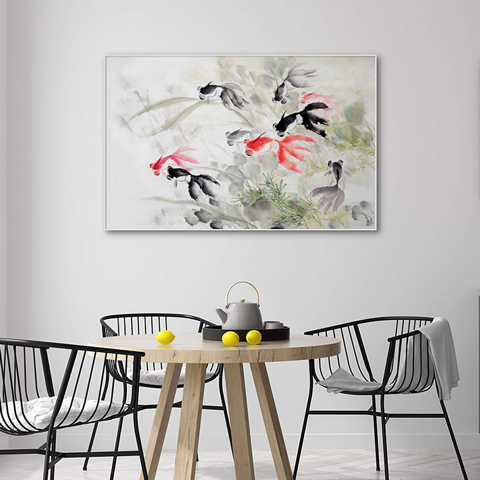 Thumbnail: Chinese gold fishes painting (D)