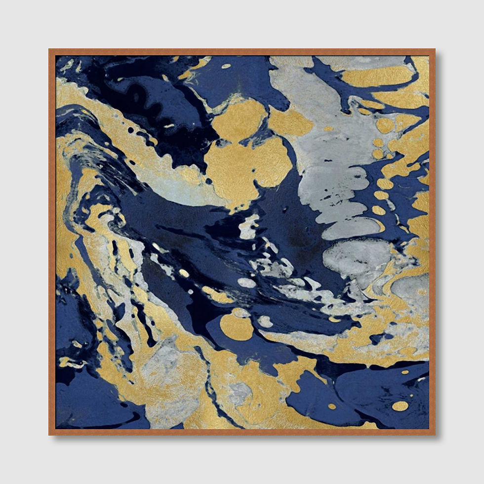 Thumbnail: Marbleized in Gold and Blue II (A)