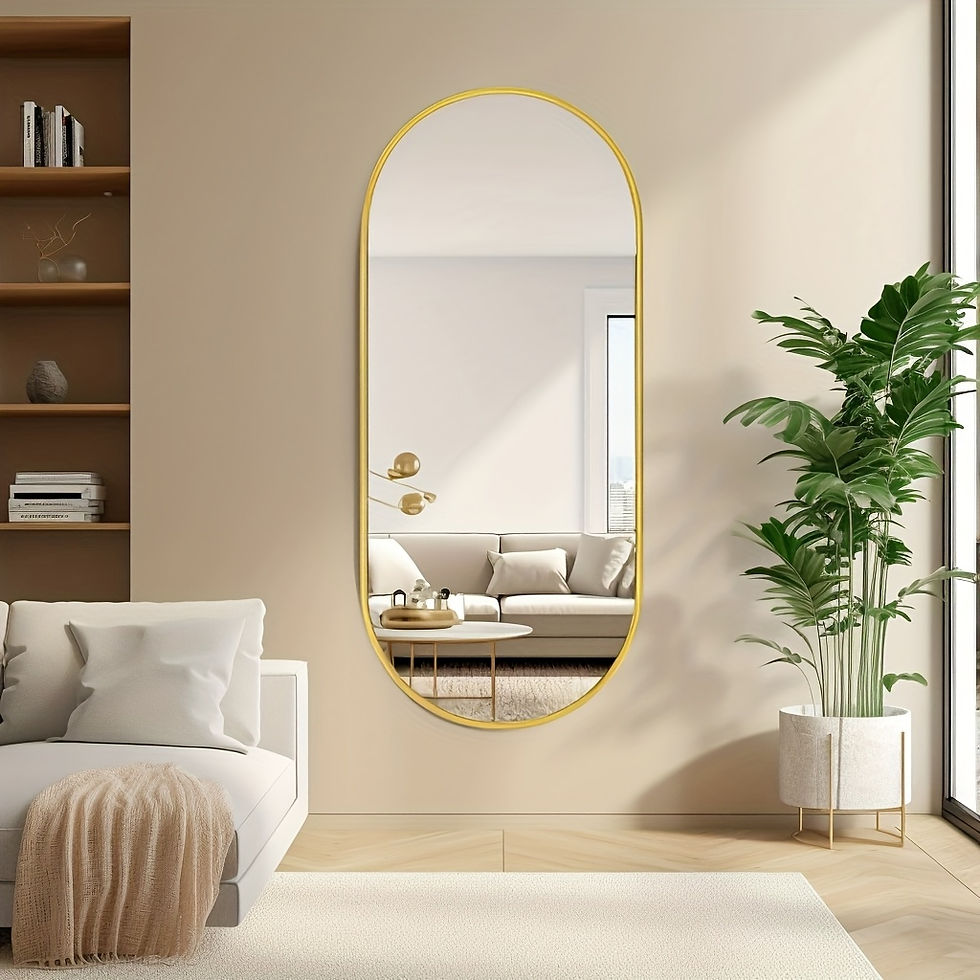 Thumbnail: 75x40cm/100x50cm Oval Bathroom Mirror, Wall-Mounted Mirror, Modern Decor for Bed
