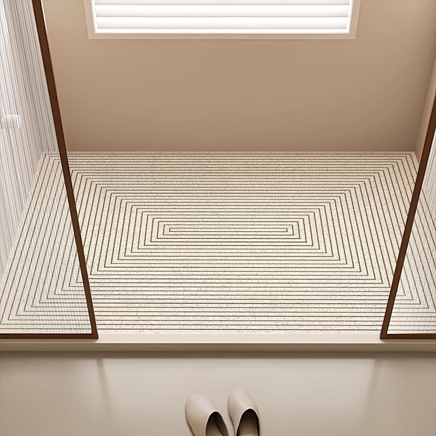 Thumbnail: 1pc Non-Slip Bathroom Rug with Drainage Holes - Heavy-Duty PVC Shower Mat, Cut-t