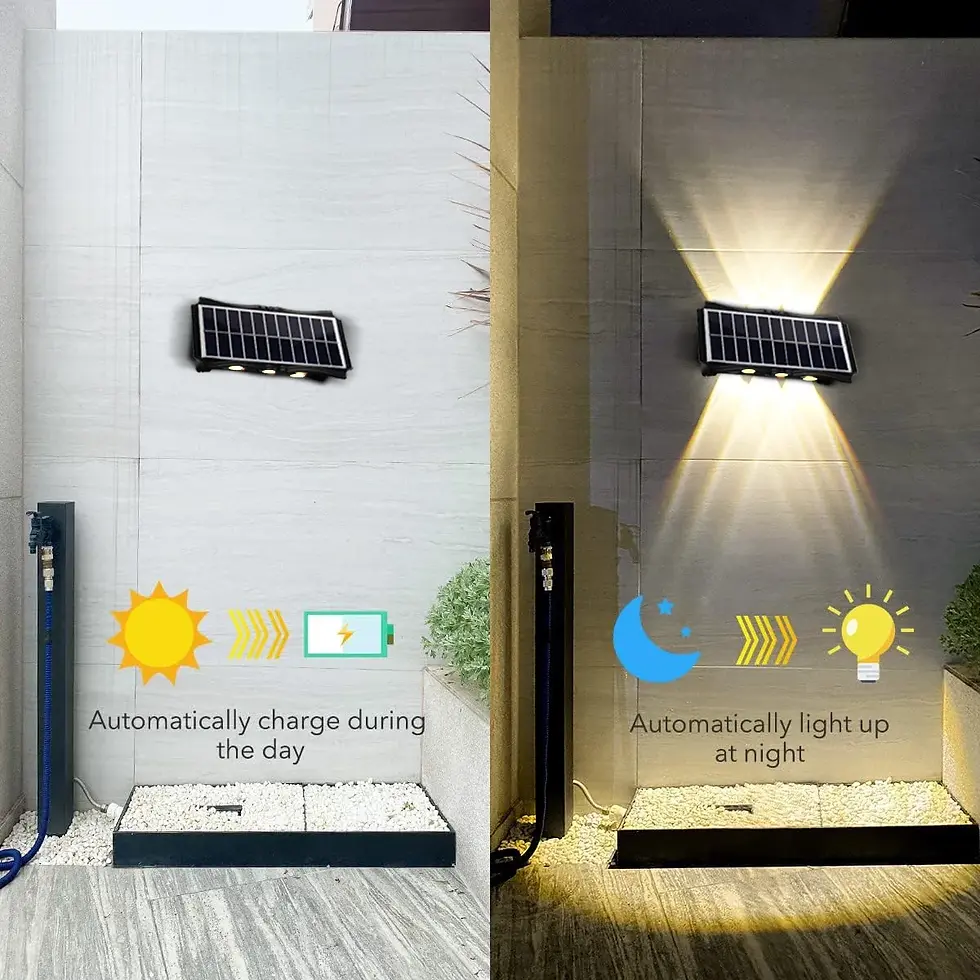 Thumbnail: Solar Wall Lamp Outdoor Warm Light Waterproof Up and Down Luminous Lighting