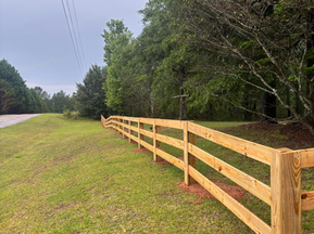 3 Board Farm Style fence built in Forsyth, Ga