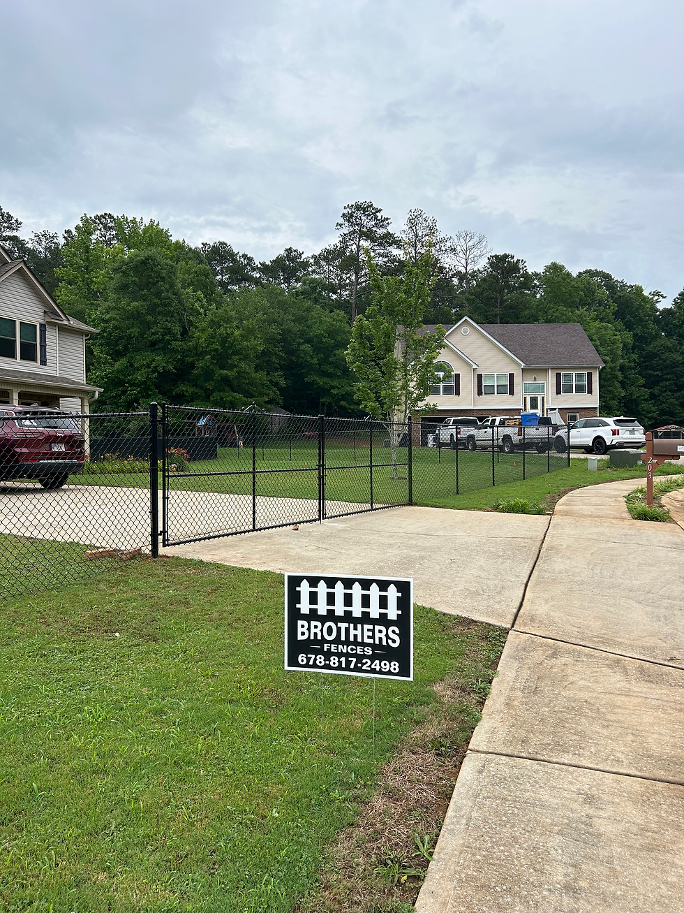 5' Black Chain Link installed over driveway in Locust Grove, Ga