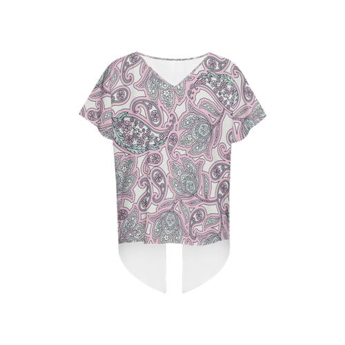 Paisley Print Women's Open Back Short-Sleeve T-shirt | That Tee Spot